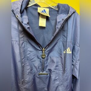 Adidas Blue vintage windbreaker coat